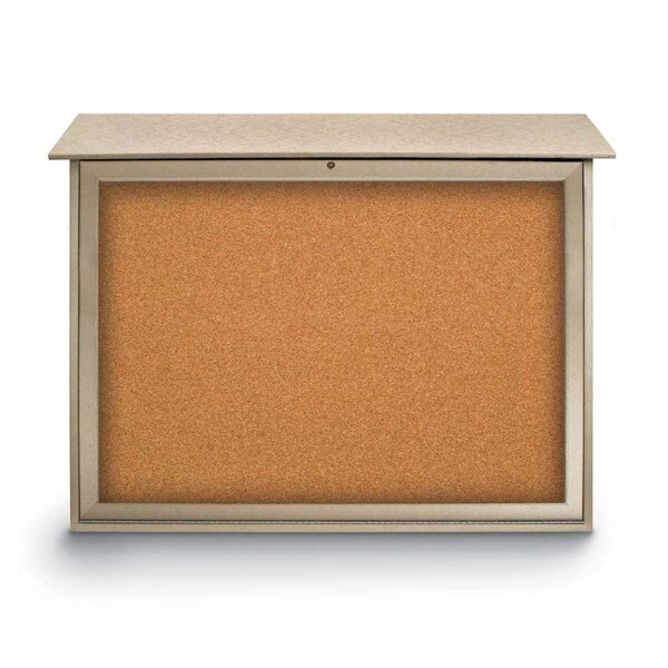 Indoor Enclosed Combo Board, 42"x32", Bronze Frame/White Porc & Cork